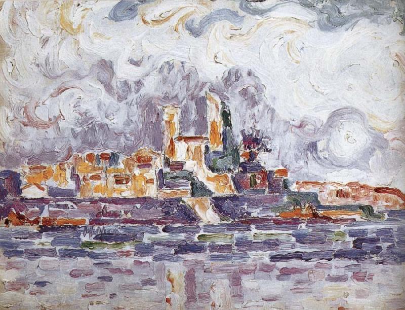 Paul Signac Study of red sunset Norge oil painting art